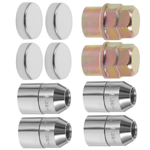 8Pièces Écrous Roue Alliage Acier Argent Protection Antivol