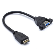 USB 3.2 Gen2 Frontpaneel Schroefbevestiging Verlengkabel 10Gbps 20Pin TYPE-E Naar USB3.2 TYPE-A Vrouwelijke Connector Verlengkabel 60cm