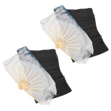 4Paires D'éventails De Voile Pour Danse Ventre En Et Bambou