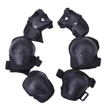 12Pièces Protections Enfants Noir Coudes Poignets Sport