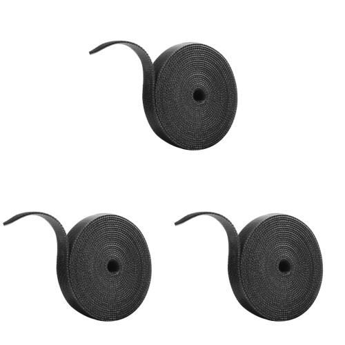 3Stk Wiederverwendbare Organizer Kabelbinder Mit Starkem Halt, Schwarz 1