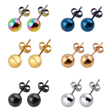 12Paires Boucles D'oreilles Modes Acier Inoxydable Couleurs Diverses