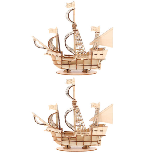 10Sets 3D Zeilboot Set Khaki DIY Decoratie Voor Thuis