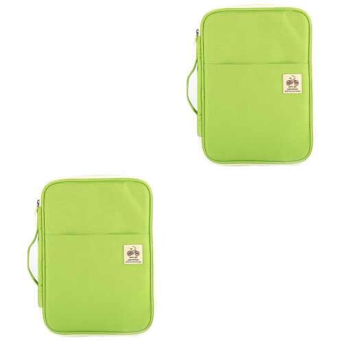 2Stk A4 Dokumententasche Portfolio Organizer Hellgrün Reise 2