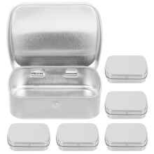 20Pièces Boîtes En Fer Rectangulaires Argentées Boîte Rangement Petite