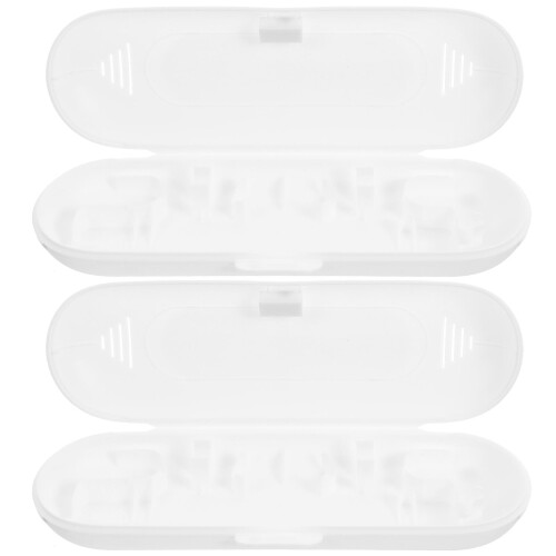 4Pcs Plastic Electric Toothbrush Case White Storage Box for Travel