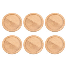 18Pièces Supports Ronds En Bambou Kaki Pour Pots Tasses