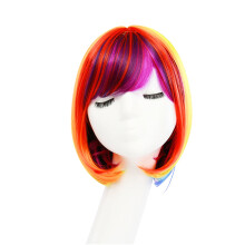 3St Multi Kleur Haar Pruik Vrouwen Cosplay Hoofdband