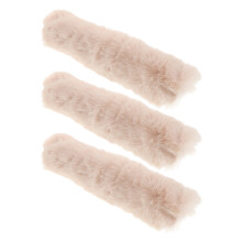 12Pcs Khaki Plush Tote Bag Strap Pads Zippered Shoulder Strap Covers