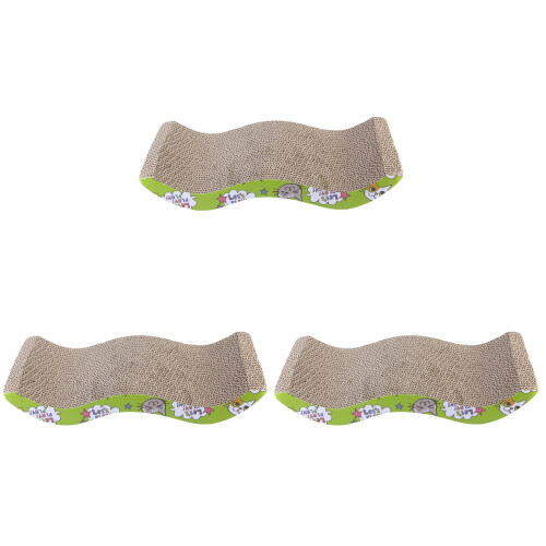 3Pièces Planche Gratte-Chat Ondulé Durable Coloré Pour Chat 1