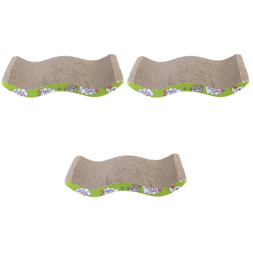 3Pièces Planche Gratte-Chat Ondulé Durable Coloré Pour Chat 2