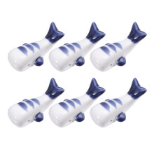 18Pcs Portable White Ceramic Whale Chopsticks Rest Tableware Supplies