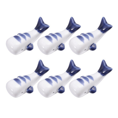 18Pcs Portable White Ceramic Whale Chopsticks Rest Tableware Supplies