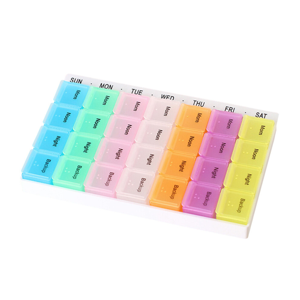Aboofan 2Pcs Assorted Color Medicine Planner With Cases 7 Day Weekly Organizer