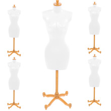 25Pcs White Plastic Mini Doll Clothes Rack Mannequin for Decoration