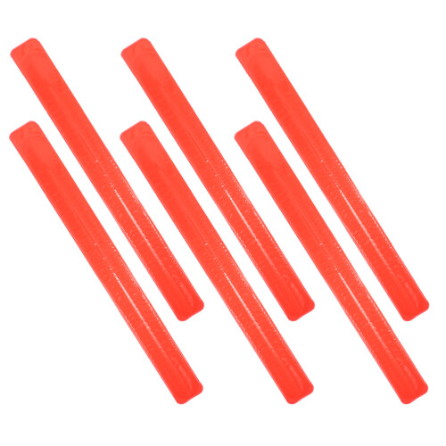 6Pcs Orange Reflective Slap Bracelets for Running and Night Visibility