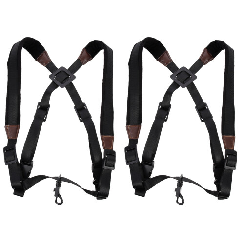 2Pièces Sangles Poitrine Saxophone Nylon Noires Ajustables 1