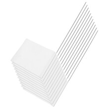 100Pcs White PVC Lawn Marking Flags with Poles for Yard and Garden Use