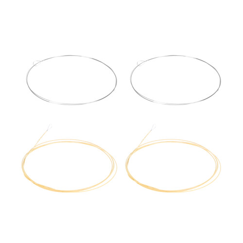 2Sets Durable Steel Banjo String Set Silver Four-String Banjo Parts