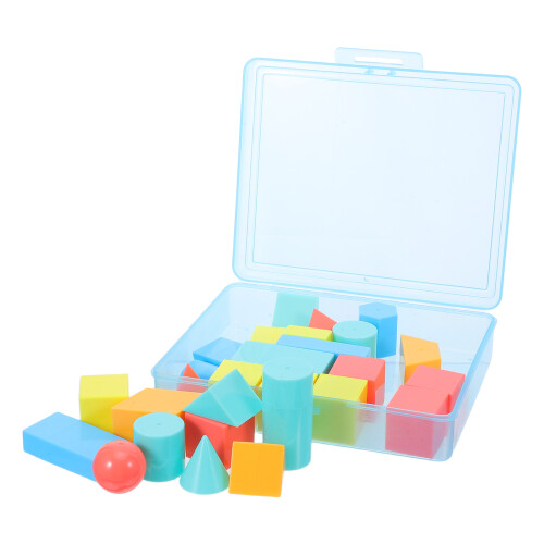 4Sets Assorted Color Geometric Shape Model Kit Plastic Kids Math Toys