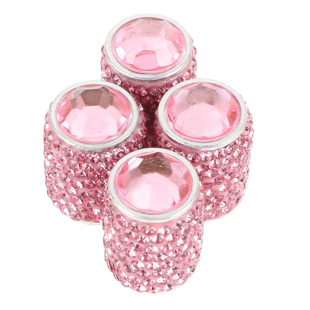 20Pcs Car Tire Valve Stem Caps Bling Rhinestone Air Valve Covers Pink 3652346147740