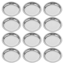 60Pcs Stainless Steel Round Tea Bag Holder Tray Kitchen Saucer Silver