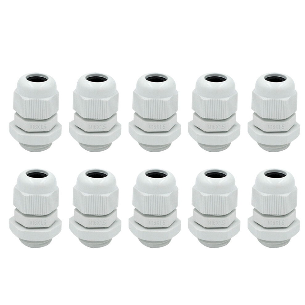 30Pcs Grey Polyamide Cable Glands M16x1.5 For Durable Cable Sealing 3652346126431