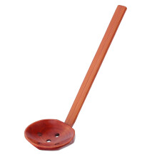 3Pcs Wood Kitchen Ladles Brown Slotted Serving Spoons Set