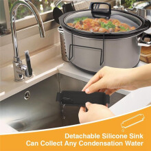 2er-Set Slow Cooker-Deckelhalter zum Kochen, Freihändiger Topfdeckel-Organizer, Passend für Meisten Slow Cooker mit Silikonspüle, Schwarz