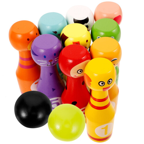 3Ensembles Kit Bowling En Bois Pour Enfants Variés