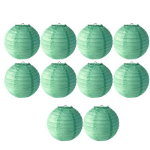 Mint Green Paper Lanterns, Diy Round Lanterns Suitable for Weddings, Shopping Malls, Schools, Outdoor Activities
