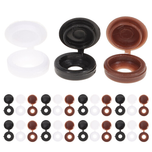 720Pcs Black Hinged Screw Caps Plastic Covers for 8-32 Machine Screws