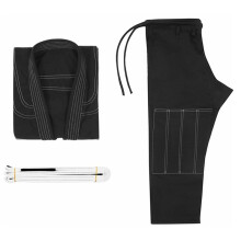 Kimono Brésilien Fin pour Entraînement de Jiu-Jitsu, pour Adultes, , MMA, Ceinture Blanche Gratuite, 120-130 cm.