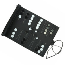 3Sets Backgammon Set PU-Leder Kinder Faltbar Schwarz Reise-Spielzeug