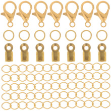 3Sets Gouden DIY Sieraden Slot Set Met Lobster Sluitingen En Crimp End