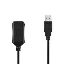 Cabo USB ativo | USB 2.0 | USB-A Macho | USB-A Fêmea | 480Mbps | 5,00m | Rodada | Niquelado | PVC | Cobre | Rótulo