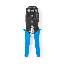 Alicate de crimpagem | CAT5 / CAT5e / CAT6 / CAT6a / RJ10 / RJ11 / RJ45 | Corte / Decapagem / Alicate | ABS / Aço | Azul