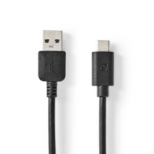 cablu USB | USB 3.2 Gen 1 | USB-A Mascul | USB-C Mascul | 60 W | 5 Gbps | Placat cu nichel | 2,00 m | rotund | PVC | Negru | Cutie