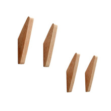 4pcs Wood Wall Hooks Decorative Key Hook Clothes Hat Scarf Handbag Hanger Hook Kitchen Bathroom Decor Hook