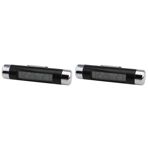 2Stk Digital Auto Thermometer Uhr Mit LCD Blauem Backlight Display 1