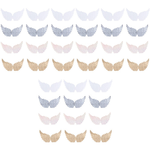 36Pièces Patchs Ailes DIY Multicolores Pour Jeans, Sacs Manteaux 2