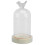 2Pièces Dôme En Verre Transparent Base Bois Décoratif 1