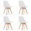 Ensemble de chaises MARK, pieds en bois blanc, 4 pcs 1