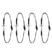 16Pièces Bracelets Hockey Tressés Faits Main Pour Fans En Noir Durable