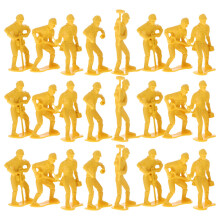 180Pièces Personnages Plastiques Jaunes D'ouvriers Miniatures Jeu