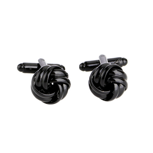 4Pièces Boutons Manchette Noir Style Noué Pour