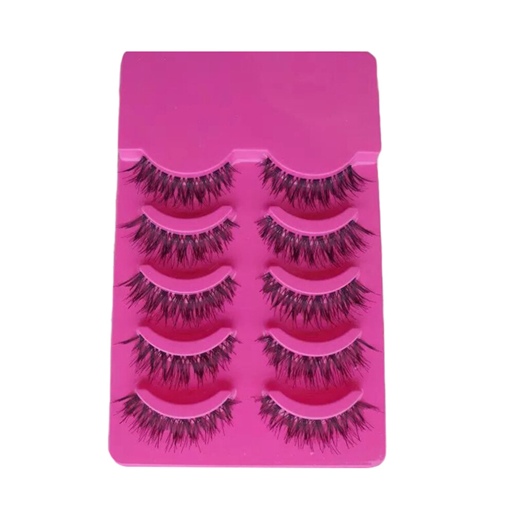 Happyyami Black 10Pairs False Eyelashes Natural Look Soft Comfortable For Beauty