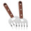 8Pièces Outils Barbecue Fourchette Acier Bois Multi-Usage 1