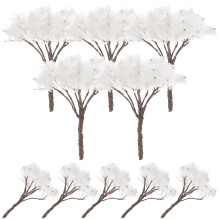 20Pièces Fleurs Blanches Mini Arbres Décoratifs DIY