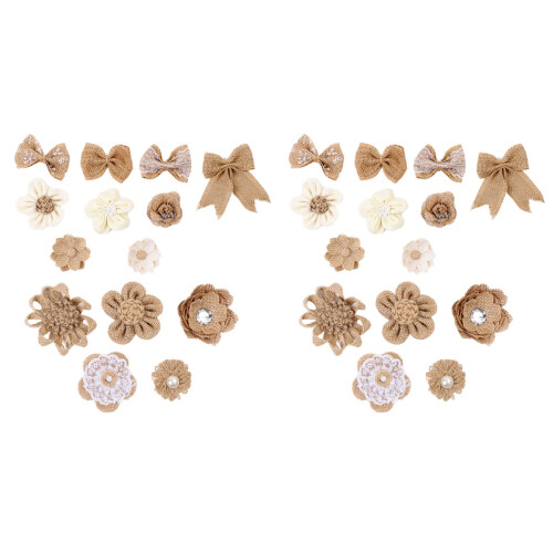 38Stk Burlap Blumen Stoffblumen Accessoires 1